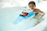 Green Toys Ferry Boat con mini coches de juguete para bañera, azul/blanco - FRBA-1038