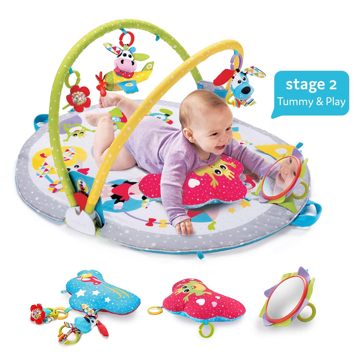 Yookidoo Gymotion Colchoneta de juego para sentarse Colchoneta de actividad infantil Juguete para bebé de 0 a 12 meses - DIGVICE MX