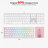 Redragon K530 Pro Draconic - Teclado mecánico 60 % inalámbrico RGB, Bluetooth/2,4 GHz/con cable, 3 modos, 61 teclas