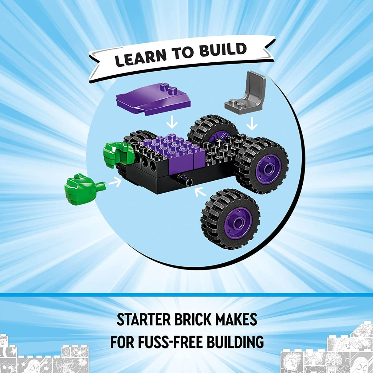LEGO Marvel Spidey Hulk vs. Rhino Truck Showdown 10782 Juego de juguetes de construcción para niños, niños y niñas a partir de 4 años (110 piezas)