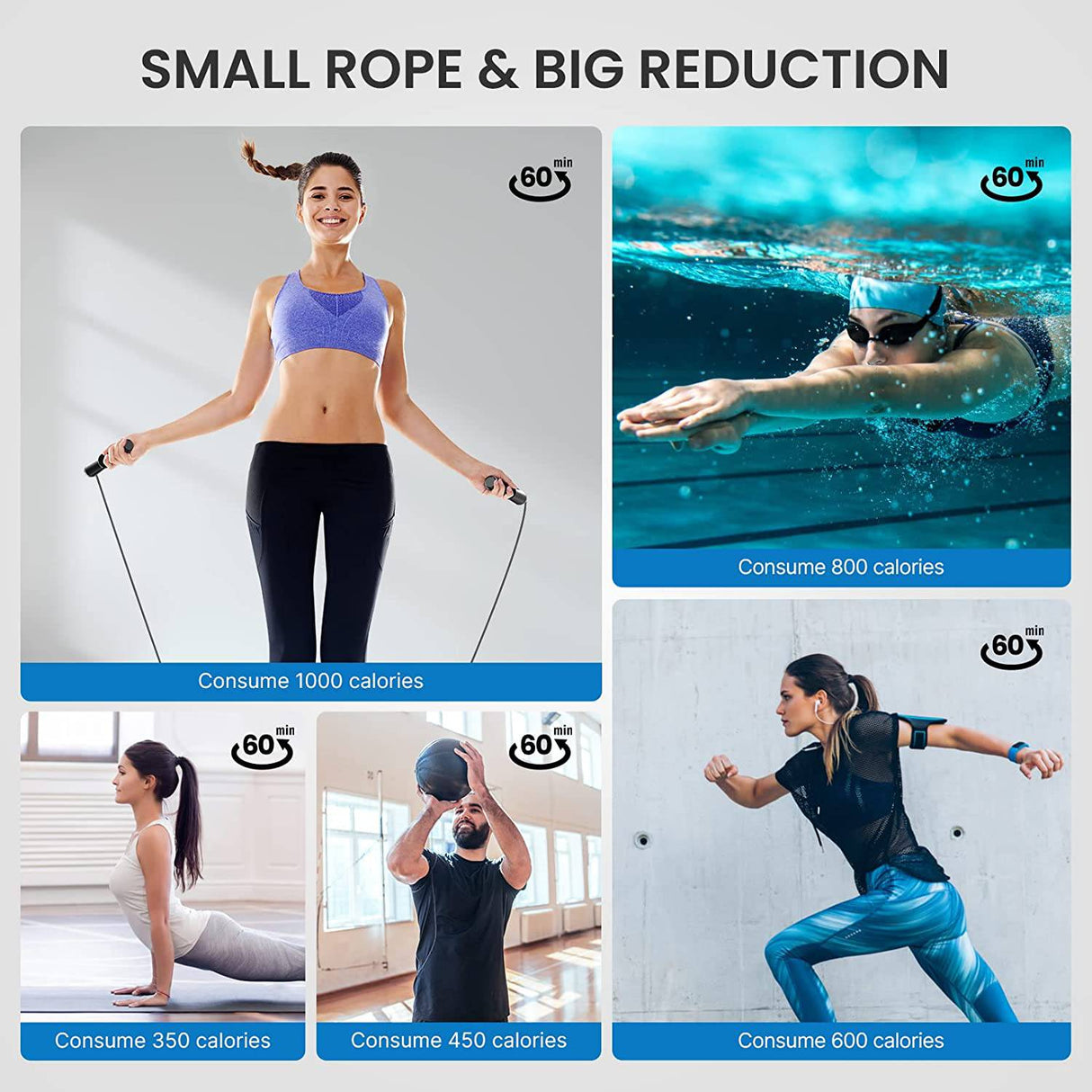 RENPHO - Cuerda de saltar inteligente, cuerda de saltar de fitness con análisis de datos de aplicación, cuerdas de saltar de entrenamiento