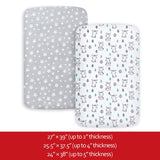 MOONSEA -  paquete de 2 sábanas para minicuna, sábana bajera elástica Pack n Play Playard, compatible con Graco Pack n Play, material suave y transpirable, estrellas y conejito - DIGVICE MX