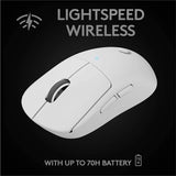Logitech G PRO X SUPERLIGHT - Ratón inalámbrico para juegos, ultraligero, sensor HERO 25K, 25 600 DPI, 5 botones programables, batería de larga duración, compatible con PC/Mac - Blanco