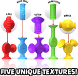BUNMO Juguetes de baño de succión texturizados 10 piezas | Conectar, Construir, Crear - B09W8ZRSHR