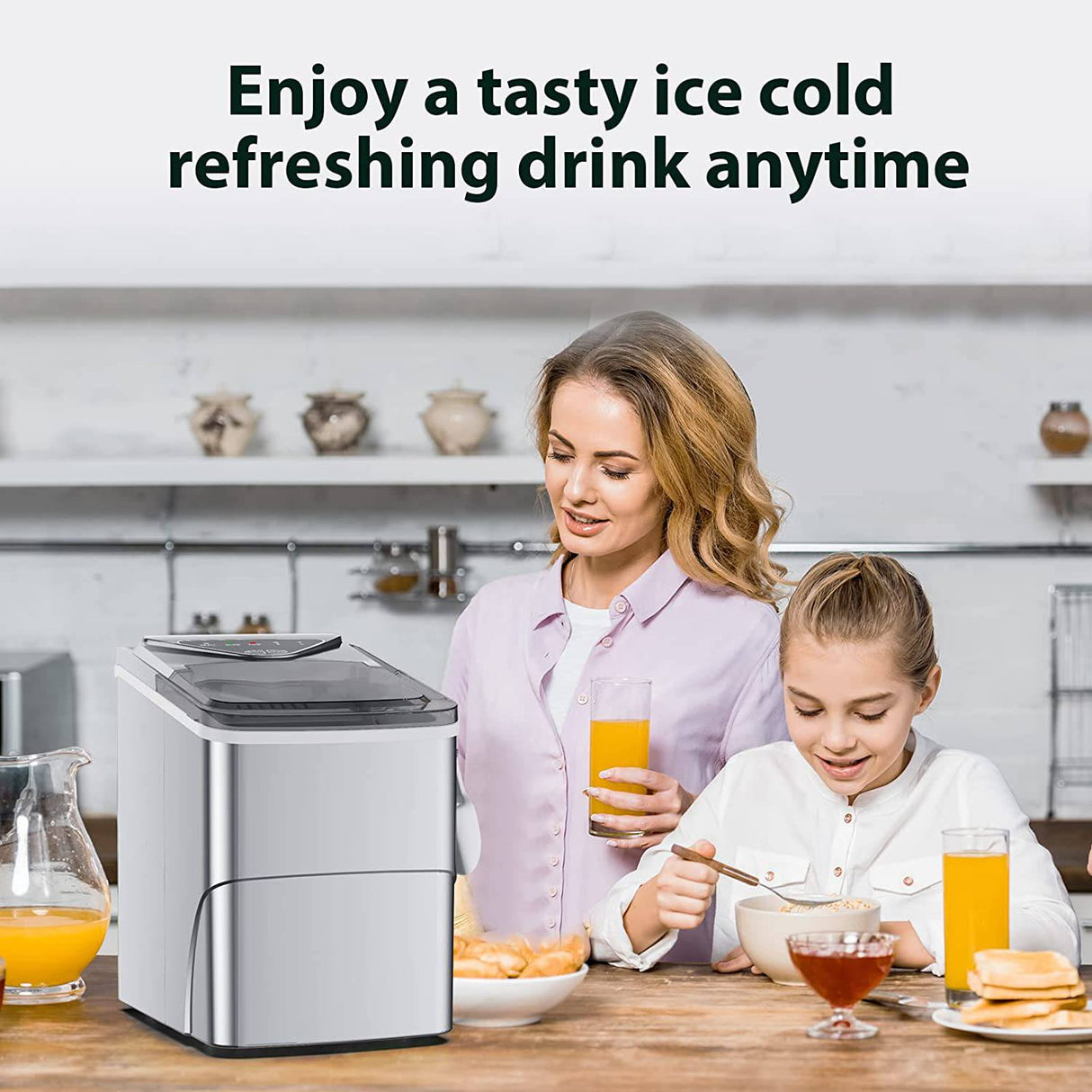 FZF - Encimera para hacer hielo, función de autolimpieza, portátil para hacer cubitos de hielo, 9 cubitos de hielo listos en 6 minutos, 26 libras 24 horas - DIGVICE MX