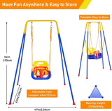 FUNLIO Juego de columpios 2 en 1 para niños pequeños y bebés, columpio y rebotador para niños de servicio pesado con 4 bolsas de arena, soporte de metal plegable para jugar en interiores/exteriores - DIGVICE MX