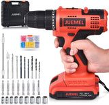 JUEMEL- Taladro inalámbrico de 20 V con 100 accesorios, juego de taladro eléctrico portátil, gatillo variable de 2 velocidades, mandril sin llave de 3/8", embrague 18+1 y batería de iones de litio de 2 Ah - DIGVICE MX