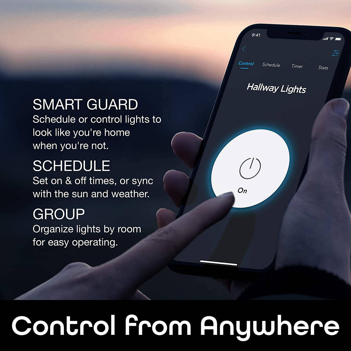 INTERRUPTOR INTELIGENTE UNIVERSAL WIFI LUZ SMART NEGRO ALEXA 3 BANDAS