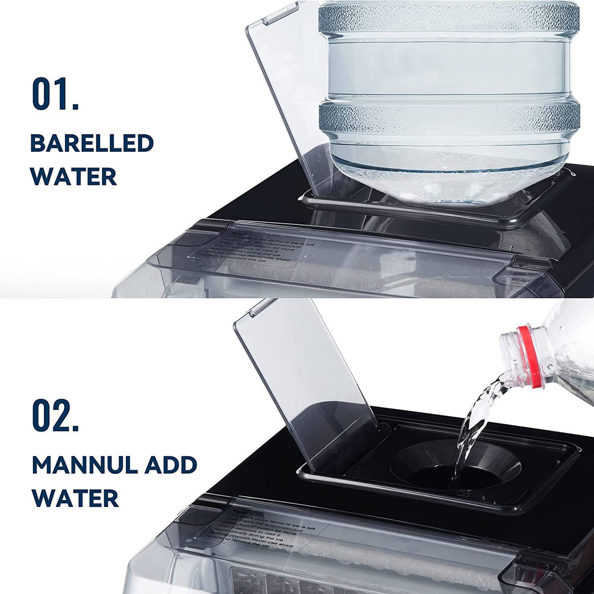 Euhomy - Encimera de máquina para hacer hielo, 45 libras/24 horas y 24 cubos listos en 13 minutos, portátil compacto para cubitos de hielo, con cuchara y cesta - DIGVICE MX