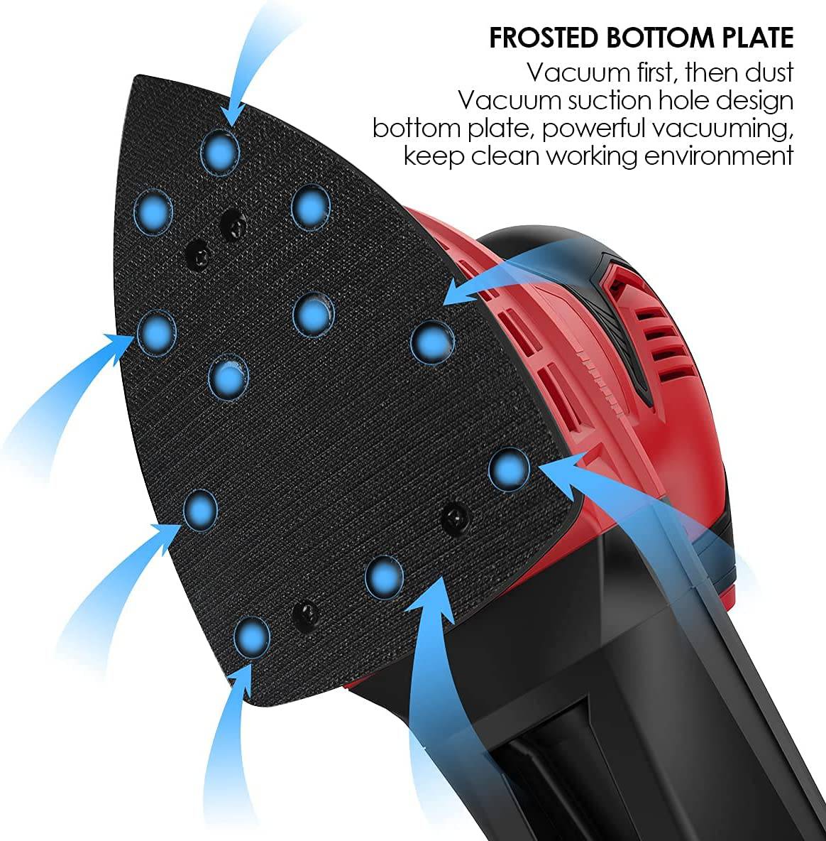 Vistreck - Lijadora de detalles, lijadora orbital aleatoria 12500OPM con 20 lijas, sistema de recolección de polvo, lijadora eléctrica compacta Multisander de 1.6 Amp para trabajos de bricolaje, acabado de muebles, decoración del hogar. - DIGVICE MX