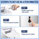 ZAFRO - Máquina para hacer hielo en la encimera, compacta y portátil con cuchara para hielo y cesta, de 26 libras/24 horas - DIGVICE MX