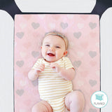 The Peanutshell Fitted Pack n Play, Playard, Mini sábanas para cuna para niñas | Juego de 2 paquetes | Elefantes rosas y corazones - DIGVICE MX