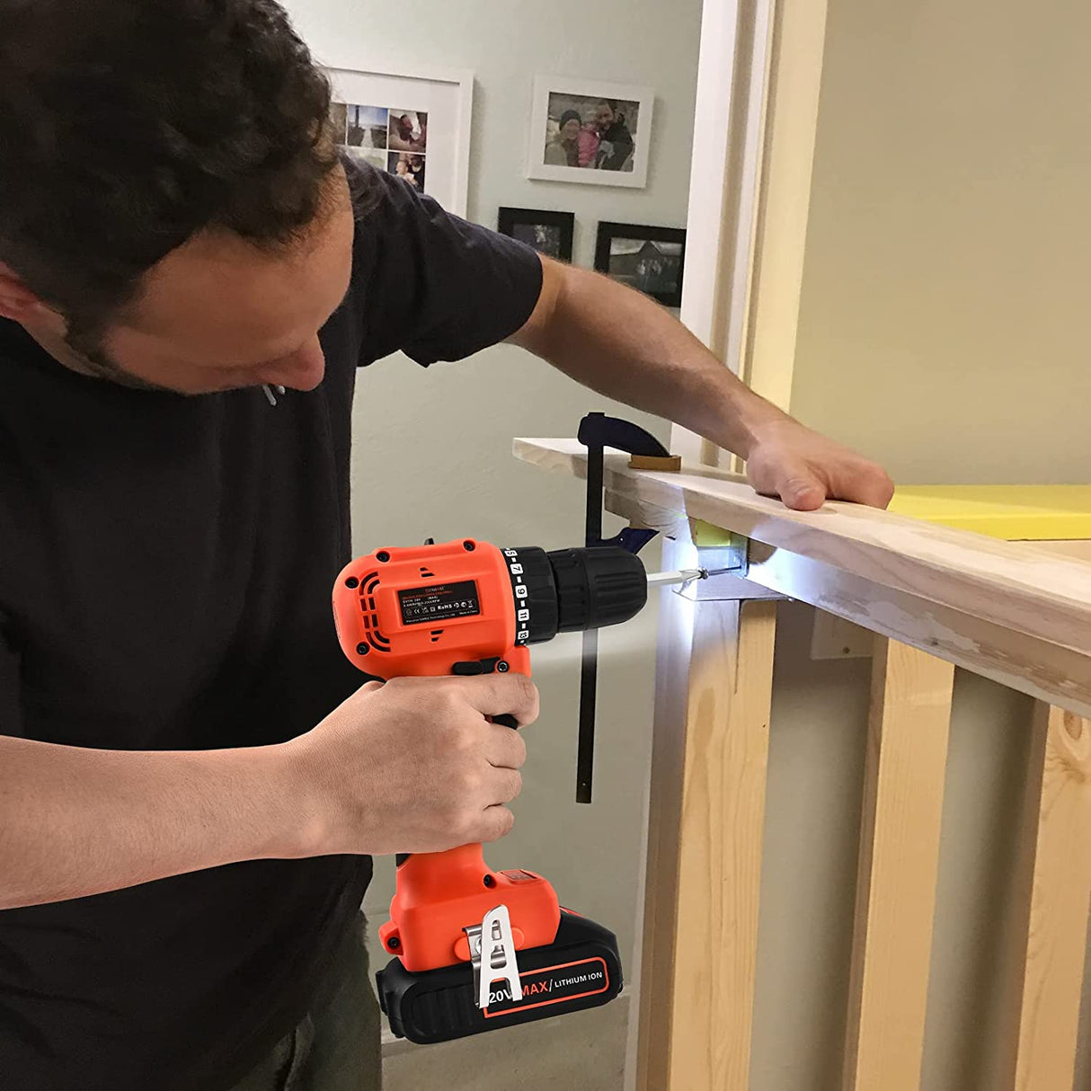 Juego de taladro inalámbrico sin escobillas de 20 V, kit de taladro eléctrico GOXAWEE con batería de 2000 mAh, par de 440 en libras, 2 velocidades - DIGVICE MX