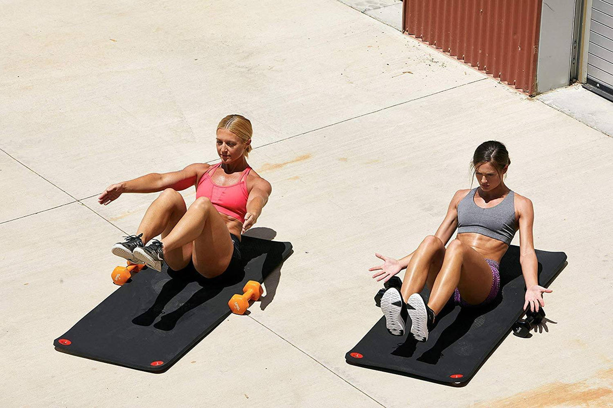 SPRI Colchoneta de ejercicios colgante, colchoneta de fitness y yoga para clases de fitness grupales, calidad de grado comercial con orificios reforzados.   56" L x 23" W x 3/8" (Black)