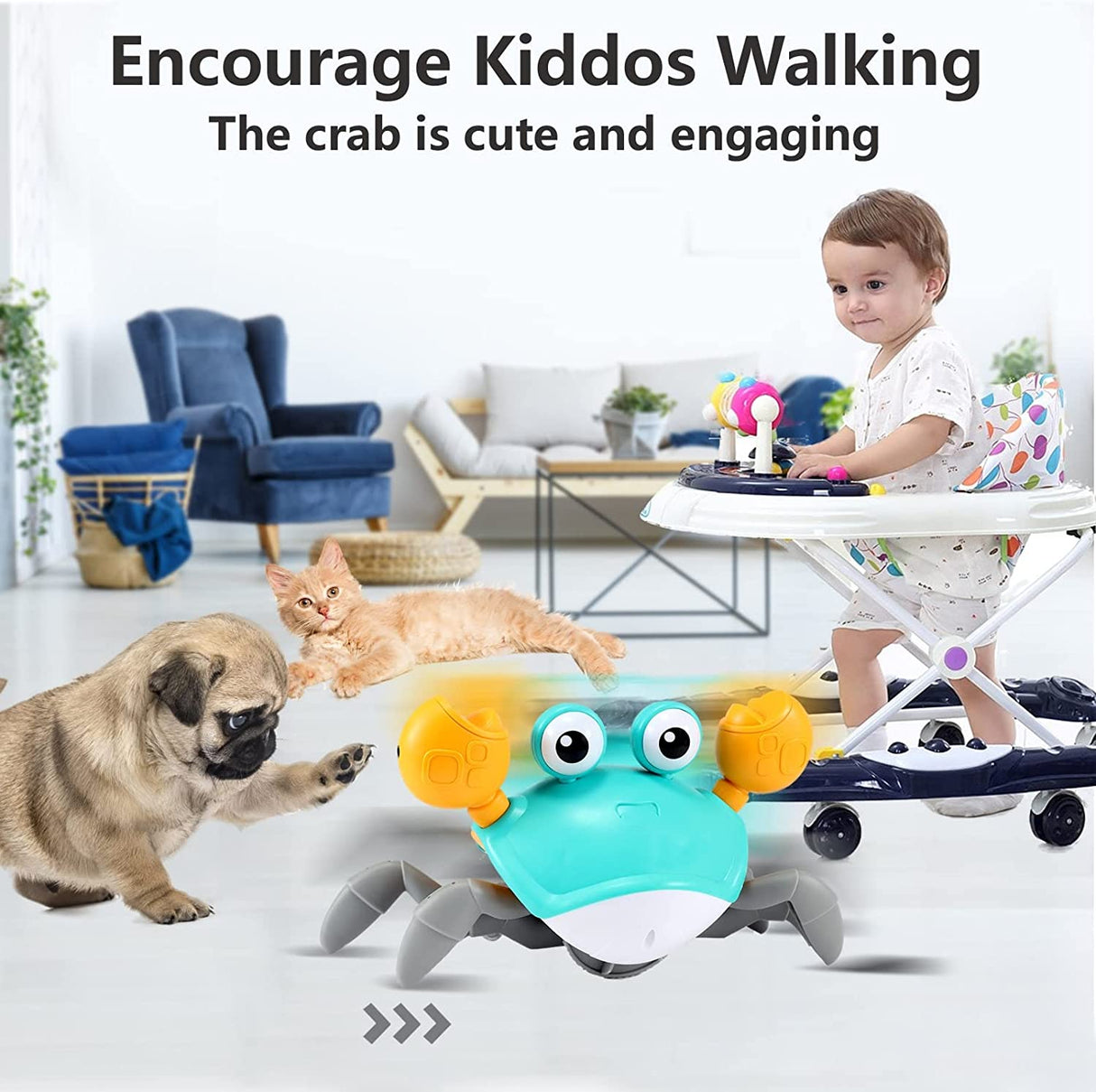 Control future - Baby Toys Infant Cangrejo: Tummy Time Juguete - CF-CRAB-0