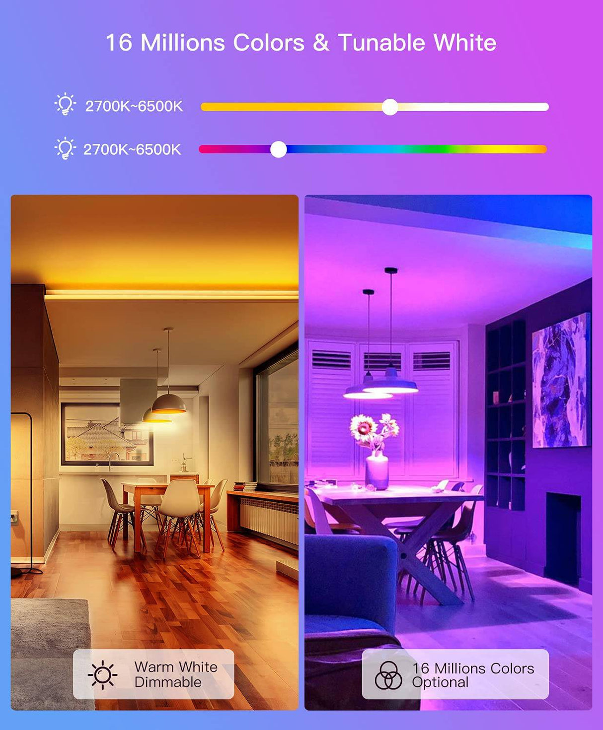 TREATLIFE - Paquete de 4 bombillas inteligentes, TREATLIFE 2,4 GHz sincronización de música que cambia de color, funciona con Alexa Google Home, A19 E26 bombilla LED regulable 9 W 800 lúmenes para decoración de fiestas, iluminación inteligente del hogar - DIGVICE MX
