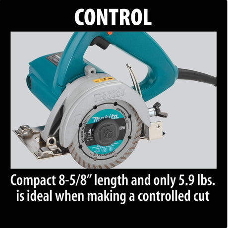 Makita 4100NHX1 Sierra para mampostería de 4-3/8", con hoja de diamante de 4" - DIGVICE MX