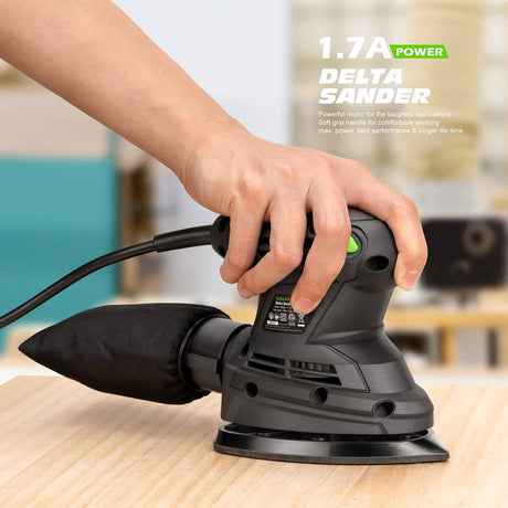Lijadora de detalles GALAX PRO, lijadora eléctrica compacta de 1,7 A 15000 OPM con 20 lijas y bolsa para el polvo, mango de agarre suave en decoración del hogar y trabajo de bricolaje - DIGVICE MX