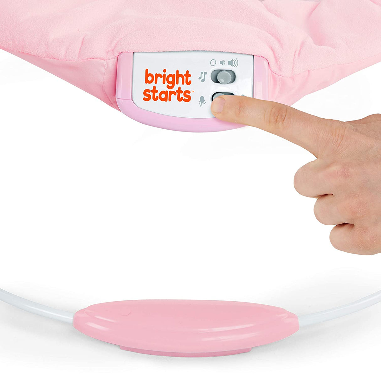 Bright Starts Minnie Mouse Rosy Skies Baby Bouncer con asiento vibratorio para bebés, música y 3 juguetes para jugar, 23 x 19 x 23 pulgadas (rosa) - DIGVICE MX