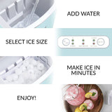 Igloo Máquina automática para hacer hielo en encimera eléctrica portátil con autolimpieza con asa, 26 libras en 24 horas, 9 cubitos de hielo listos en 7 minutos, con cuchara para hielo y cesta - DIGVICE MX