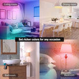Konodar Smart Alexa Bombillas con mando a distancia, Bluetooth y WiFi, bombillas LED regulables, 9 W, ultrabrillante, sincronización de música, bombillas que cambian de color, funciona con Alexa, Google Home, Siri Shortcut, paquete de 2 - DIGVICE MX