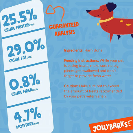 JollyBarks Hueso de jamón para perros – de perro grande de 8 pulgadas, de cerdo premium para perros, masticables para perros de larga duración – para perros medianos, saludables sin OMG para perros pequeños (paquete de 3) - DIGVICE MX