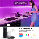 LE LED Tira de luces, WiFi Smart 32.8 pies tiras LED que cambian de color, SMD 5050 LED cuerda de luz, aplicación y control remoto, cinta de luz para dormitorio, hogar y cocina - DIGVICE MX