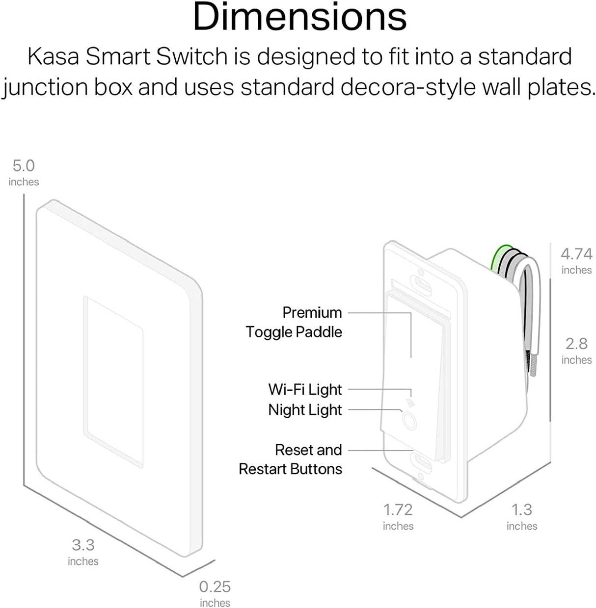 Interruptor de luz inteligente Kasa HS200P3, polo único, necesita cable neutro, interruptor de luz Wi-Fi de 2,4 GHz funciona con Alexa y Google Home, certificado UL, no requiere concentrador, paquete de 3, blanco - DIGVICE MX