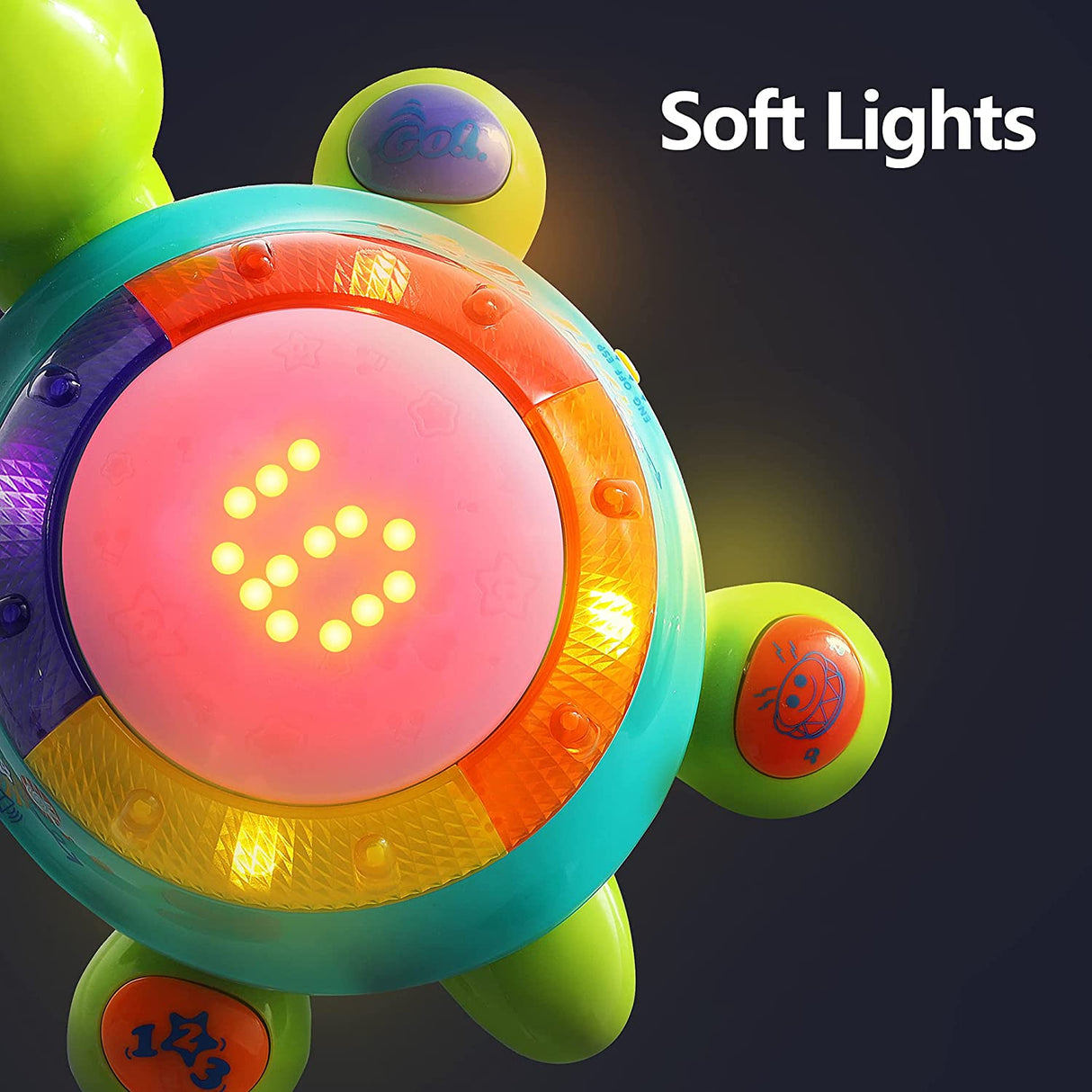iPlay, iLearn Baby Musical Turtle Toy, Español Inglés Aprendizaje bilingüe, Juguetes para gatear para niños pequeños - B0792MVKQX