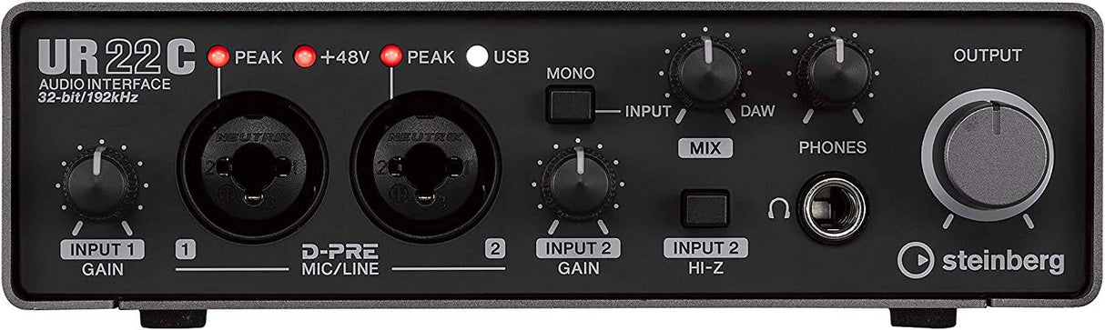 Steinberg UR22C 2x2 USB 3.0 Interfaz de audio con Cubase AI y Cubasis LE