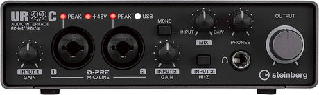 Steinberg UR22C 2x2 USB 3.0 Interfaz de audio con Cubase AI y Cubasis LE