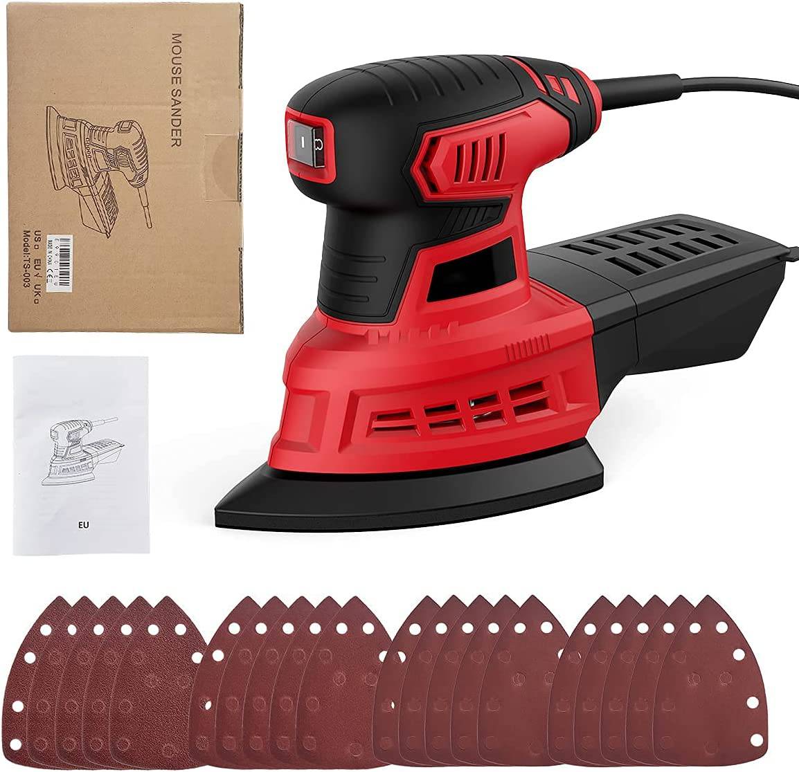 Vistreck - Lijadora de detalles, lijadora orbital aleatoria 12500OPM con 20 lijas, sistema de recolección de polvo, lijadora eléctrica compacta Multisander de 1.6 Amp para trabajos de bricolaje, acabado de muebles, decoración del hogar. - DIGVICE MX