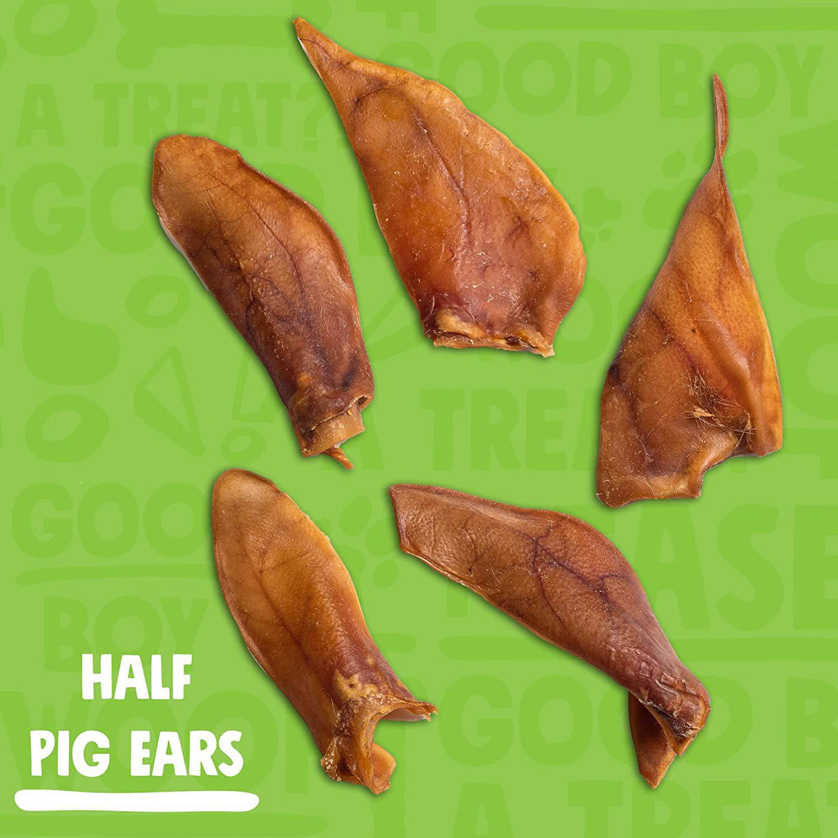 JollyBarks  - Orejas de cerdo para perros de 6 pulgadas, de un solo ingrediente natural de primera calidad, alimentado con hierba, sin OMG, de 6 pulgadas para cachorros, masticables para perros (paquete de 12) - DIGVICE MX