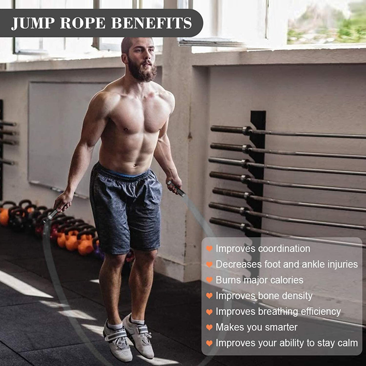 Redify - Cuerda de saltar ponderada para entrenamiento físico (1 libra), cuerda de saltar de velocidad rápida con rodamiento de bolas sin enredos