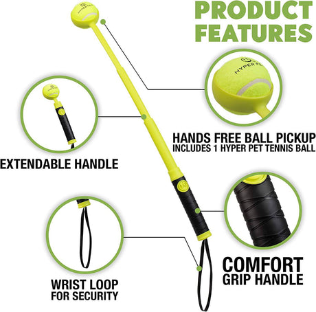 Hyper Pet Dog Ball Launcher, Dog Ball Thrower-Juguetes interactivos para perros (cargar y lanzar pelotas de tenis para que los perros las busquen) - DIGVICE MX