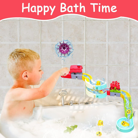 Qirptey - 46 piezas de juguetes de baño para niños pequeños, juguetes de ducha para bebés - B09XHJPX94