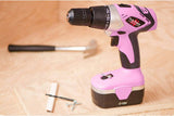 Pink Power PP181LI kit de destornillador y taladro eléctrico inalámbrico para mujer batería de litio 18 volt, caja de herramientas, juego de taladro, batería, cargador y juego de destornillador de seis piezas - DIGVICE MX