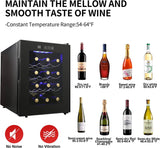 VEHIPA - Refrigerador de vino de 12 botellas, mini refrigerador de vino compacto con control de temperatura digital, enfriador termoeléctrico de funcionamiento silencioso, bodega independiente para vino. - DIGVICE MX