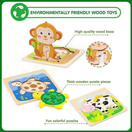 TOY Life Rompecabezas de madera para niños pequeños - ZS01004