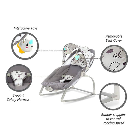 Dream On Me We Rock Infant Rocker II Perfect to Calm Baby, Comfy Time, Gray - DIGVICE MX