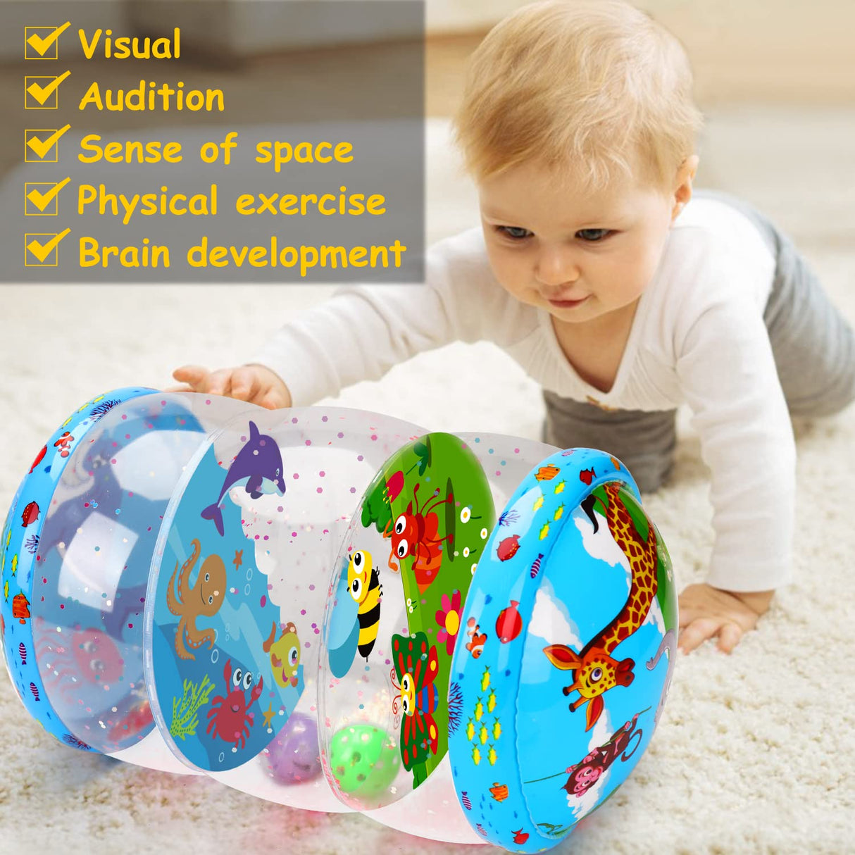 Thremhoo - Juguetes para gatear y caminar para bebés 0-6 6 a 12 meses Juguetes inflables - B0B4DSZBKR