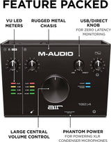 M-Audio AIR 192x4 USB C Interfaz de audio para grabación, podcasting, transmisión con calidad de sonido de estudio, 1 entrada XLR y software de producción musical