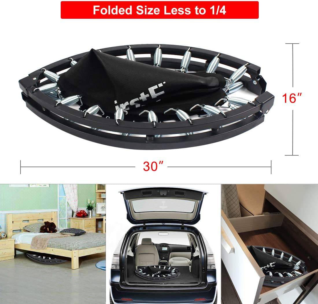 FirstE  - Trampolin de fitness plegables de 40 pulgadas, reboteador recreativo para trampolín de salto Excersize para niños y adultos en interiores y exteriores, carga máxima de 330 libras