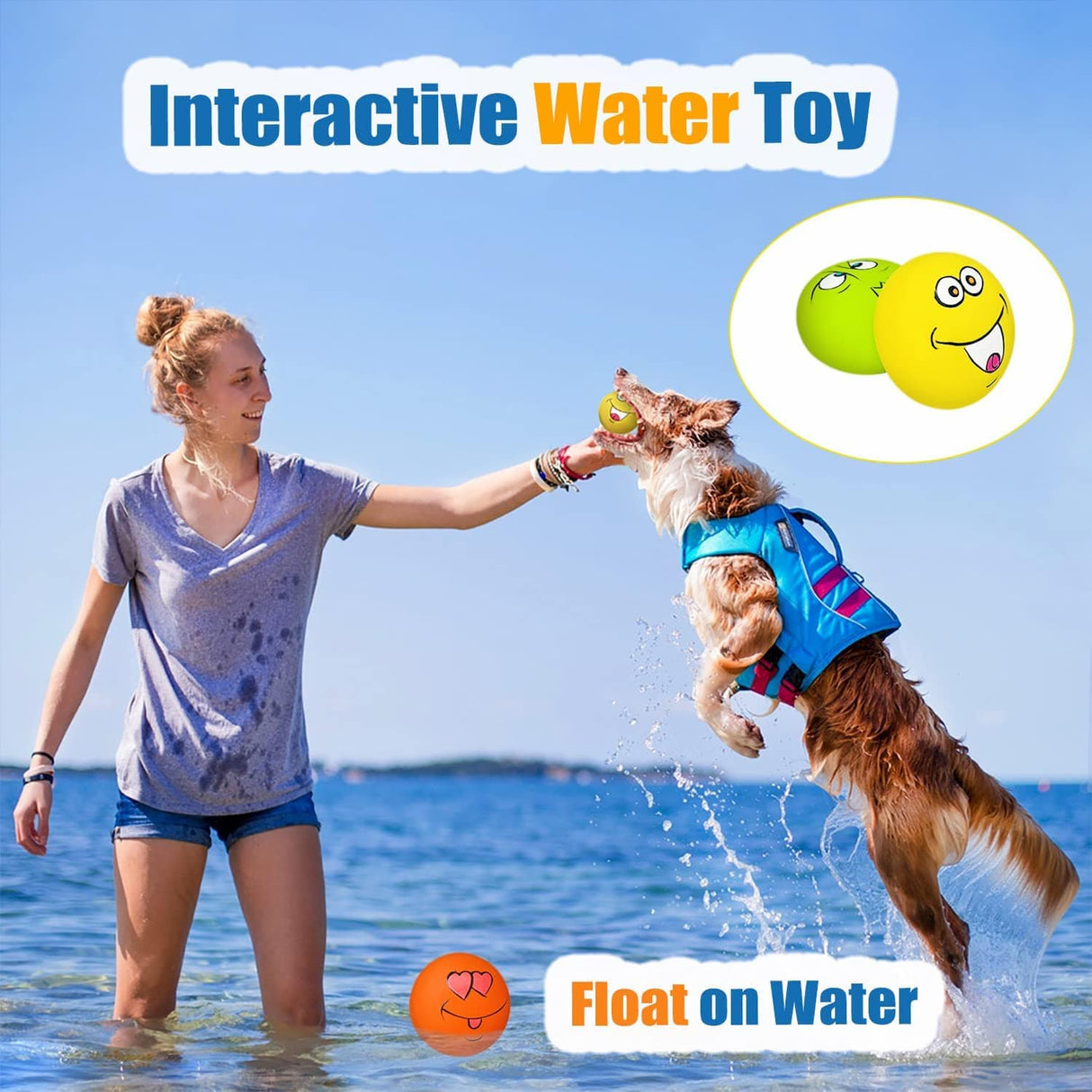 HOLYSTEED Latex Dog Squeaky Toys Rubber Soft Dog Toys Masticar Squeaky Toy Fetch Play Balls Toy para cachorros Mascotas pequeñas Perro 6pcs - DIGVICE MX
