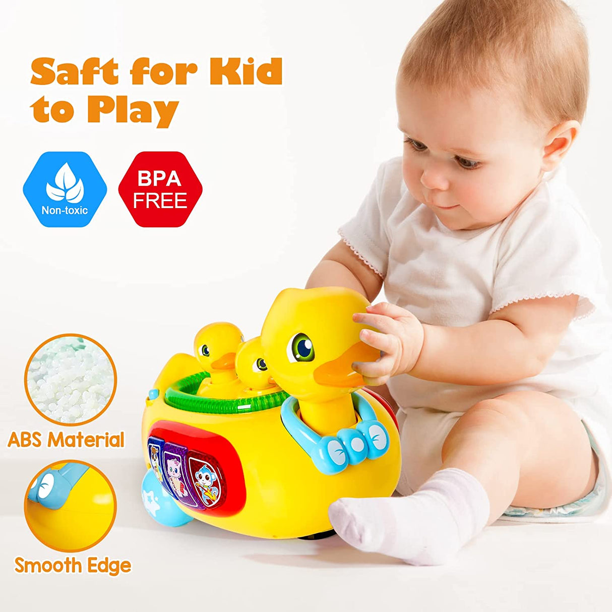 LACCHOUFEE Juguetes para bebés, Pato musical para gatear - B0B9998DCQ