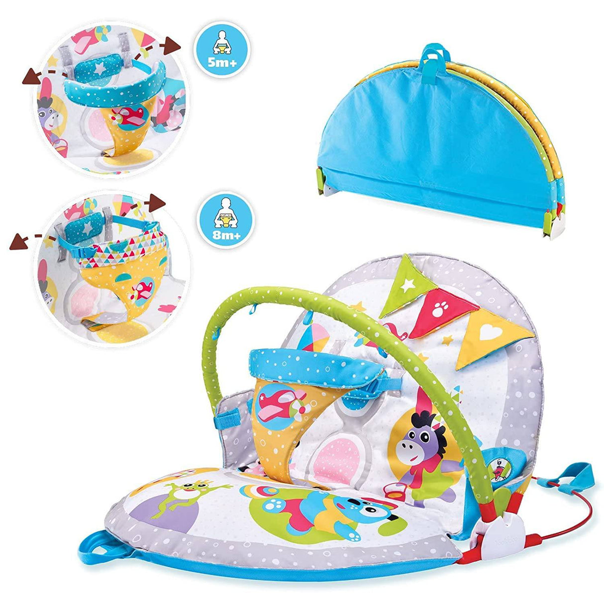 Yookidoo Gymotion Colchoneta de juego para sentarse Colchoneta de actividad infantil Juguete para bebé de 0 a 12 meses - DIGVICE MX