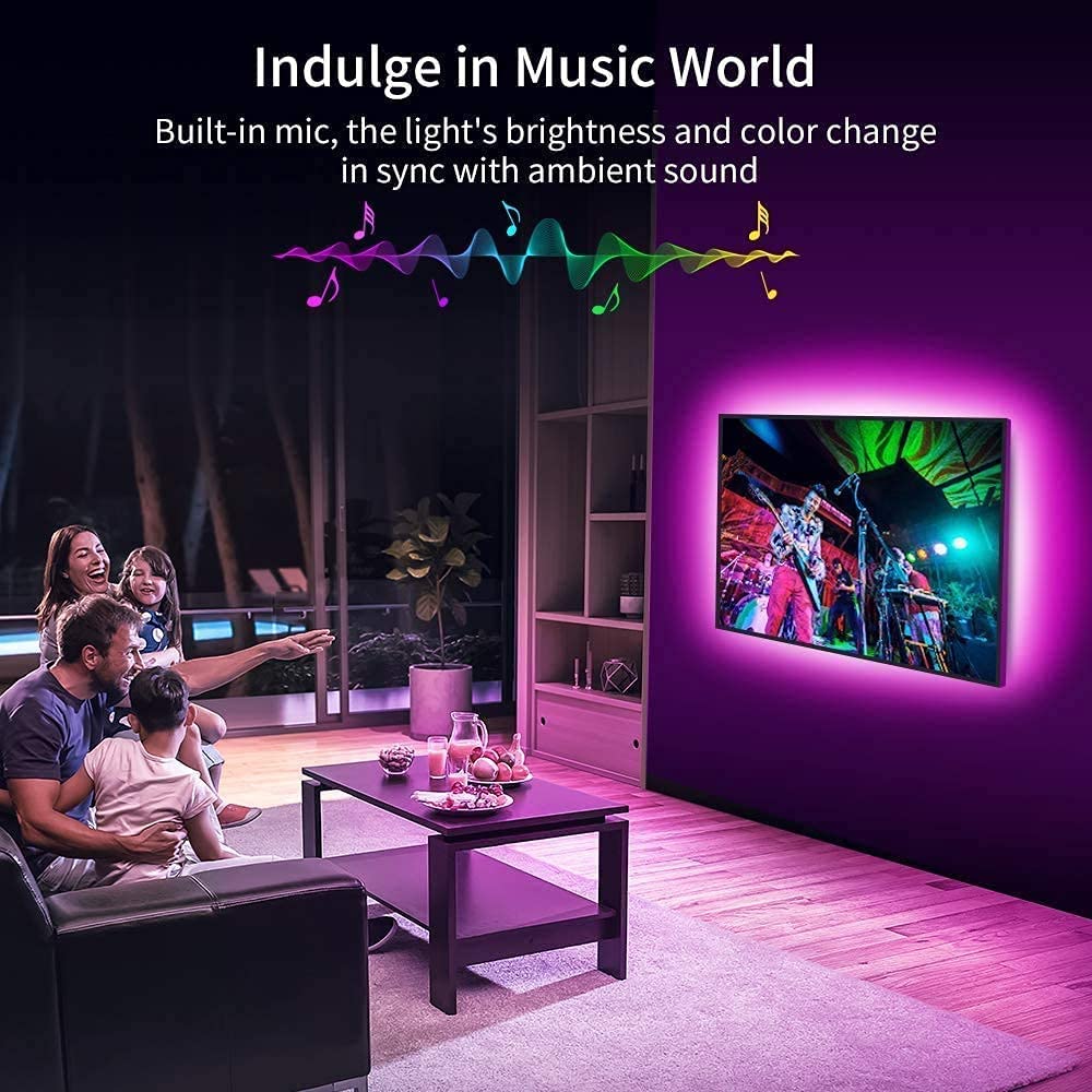 Cozylady Tira de luces LED WiFi de 65.6 pies, tiras de luces LED inteligentes compatibles con Alexa, Google Home, tira de luces LED de sincronización de música RGB inteligente. - DIGVICE MX