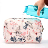 NARWEY - Bolsa de maquillaje grande con cremallera, organizador de cosméticos de viaje para mujeres y niñas (grande, pájaro beige)