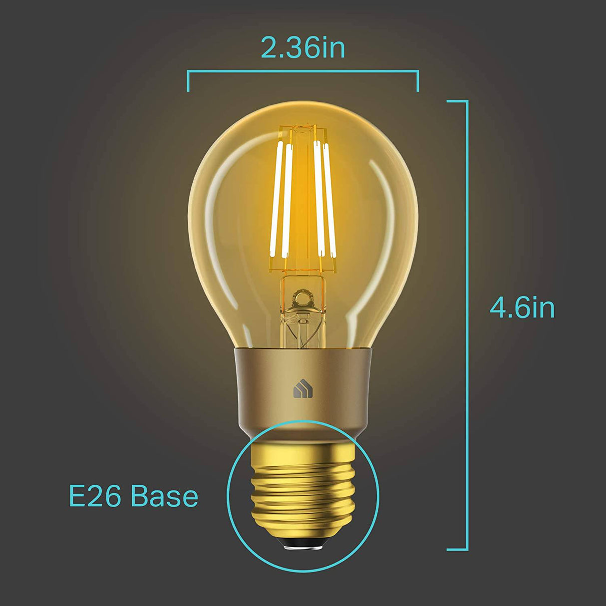 TP-Link Kasa Smart Wi-Fi Bombilla LED, filamento E26 Bombilla inteligente, ámbar cálido 2000K, regulable, no requiere concentrador, compatible con Alexa y Google Assistant (KL60) - DIGVICE MX