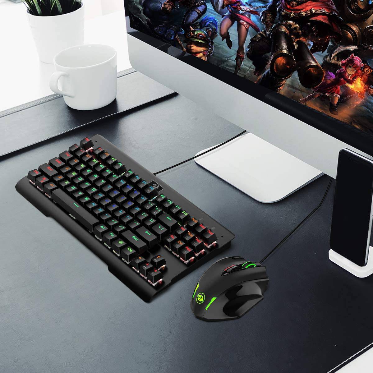 Ratón Redragon M908 Impact RGB LED MMO con botones laterales Ratón óptico para juegos con cable con 12 400 DPI, alta precisión, 20 botones de ratón programables